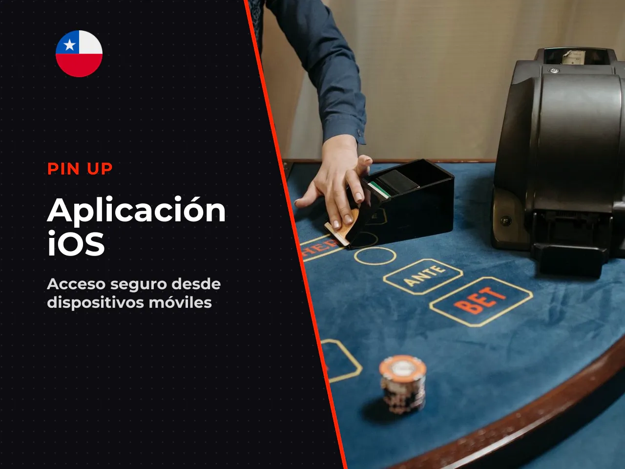 Opciones de acceso para usuarios de iOS. Las directrices de la App Store (Apple App Store Review Guidelines, 2026) exigen una licencia de juego válida en cada jurisdicción donde se ofrece la app. Pin 
